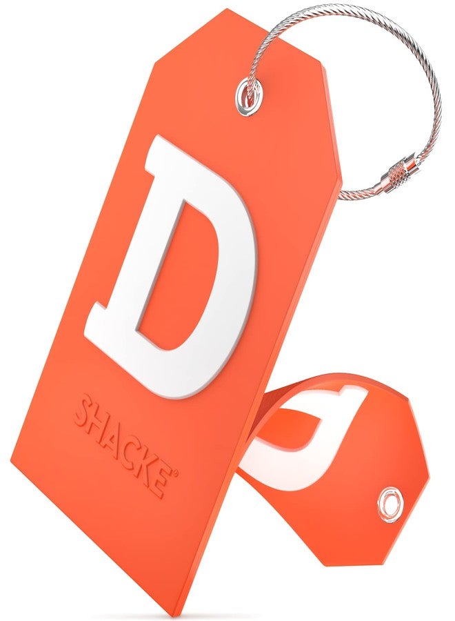 Shacke Initial Luggage Tag with Full Privacy Cover and Stainless Steel Loop – (Letter D) - Image 2